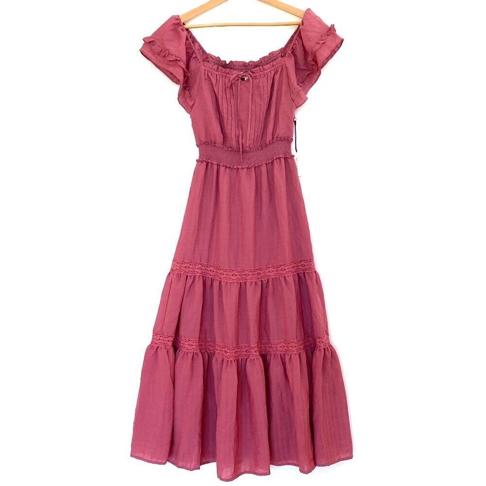NWT Mila Mae Mulberry Tiered Smocked Midi Dress XS